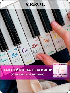 Отзыв на Наклейки на клавиши пианино Цветные для синтезатора детские