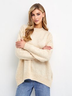 Отзыв на Свитер джемпер оверсайз теплый длинный вязанный кофта 