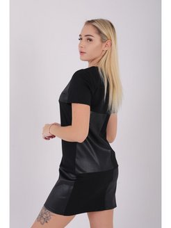 Отзыв на Платье чёрное праздничное кожаное летнее