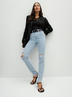 Отзыв на Джинсы женские рваные зауженные модные с высокой посадкой