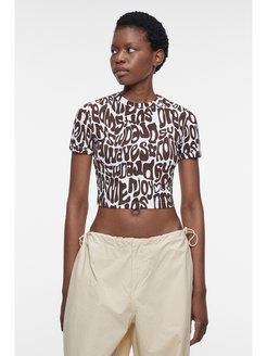 Отзыв на Топ-футболка облегающий вискозный с принтом