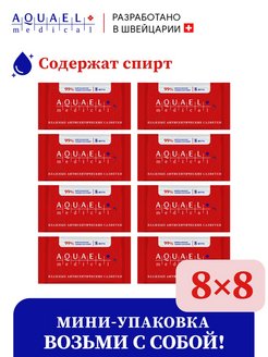 Отзыв на Спиртовые влажные салфетки, 8х8шт, мини-формат