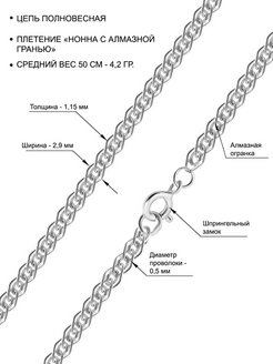 Отзыв на Цепочка на шею женская серебро 925 нонна