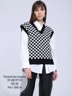 Скидка на Жилет женский / Жилетка / Трикотажный /Утепленный / Оверсайз / Офисный / Школьный / Безрукавка