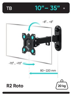 Отзыв на Кронштейн для телевизора 10-35 поворотный с вращением, R2