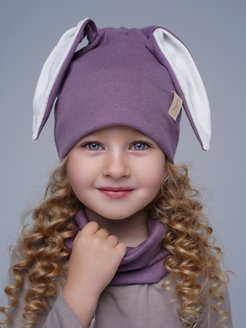 Отзыв на Шапка бини с ушками детская весенняя, комплект со снудом