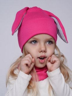 Отзыв на Шапка бини с ушками детская весенняя, комплект со снудом