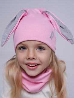 Отзыв на Шапка бини с ушками детская весенняя, комплект со снудом