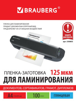 Отзыв на Пленки для ламинирования/ламинации документов, сертификатов, грамот А4, 100 шт, 125 мкм