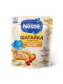 Отзыв на Каша ШАГАЙКА Молочная мультизлаковая с овсяными хлопьями: яблоко, земляника, персик, с 12 мес 190г