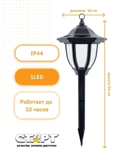 Отзыв на Садовый светильник на солнечной батарее САД 1LED Фонарь для сада, дачи и освещения дорожек ночью