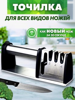 Отзыв на Ручная точилка для ножей и ножниц с 4 ступенчатой системой заточки, настольная ножеточка для кухни