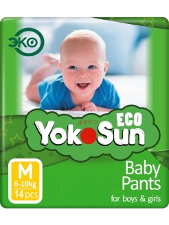 Отзыв на Подгузники-трусики YokoSun Eco, размер М (6-10 кг), 14 шт.