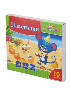 Отзыв на Пластилин 10 цв. 200г  со стеком "Ушастики"