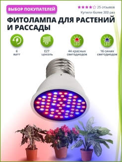 Отзыв на Фитолампа для растений R-Led "Два спектра 6 ватт"