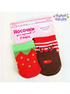Отзыв на Носочки для пупсов "Оленёнок и клубничка", набор 2 пары