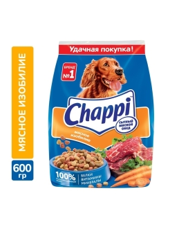 Отзыв на Сухой полнорационный корм для собак Chappi Сытный мясной обед. Мясное изобилие, 600г