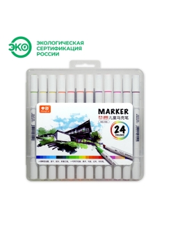 Отзыв на Набор двусторонних маркеров ZhongCai для скетчинга, кейс, 24 цв.
