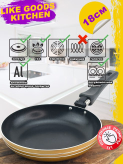 Отзыв на Сковорода (сковородка) с антипригарным покрытием, алюминиевая, Like Home Kitchen, 2.4
