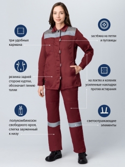 Отзыв на Спецодежда женская рабочая/Костюм летний рабочий/Полукомбинезон рабочий/одежда