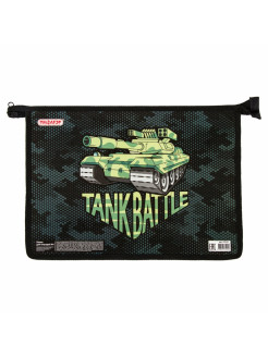Отзыв на Папка для тетрадей А4, 1 отделение, картон/пластик, молния сверху, Tank