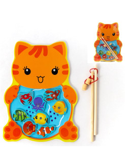 Распродажа Деревянные игрушки/Рыбалка/Развивающие игрушки/Лягушонок/Котик/Игрушки/Для детей 