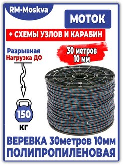Отзыв на Веревка полипропиленовая высокопрочная универсальная, шнур с сердечником диаметр 4, 5, 6, 8, 10, 12