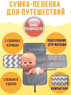 Отзыв на Пеленка, сумка для мам, непромокаемый органайзер для памперсов, на прогулку, путешествия