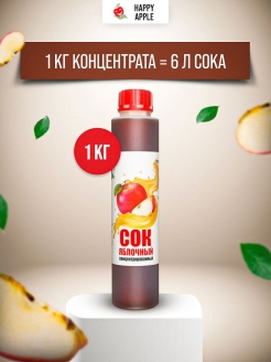 Отзыв на концентрированный сок яблочный / концентрат сока / напиток/ джем&ко / happy apple