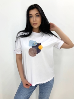 Отзыв на Футболка/Белая/Onesize/ Хлопок/Женская/Турция