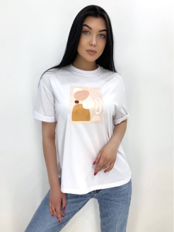 Отзыв на Футболка/Белая/Onesize/ Хлопок/Женская/Турция
