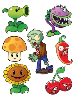 Отзыв на Переводные татуировки/Временные тату/тату для детей/тату Plants vs. Zombies