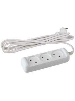 Отзыв на Удлинитель электрический без зазeмления 3 розетки 1,5 м белый 10 А