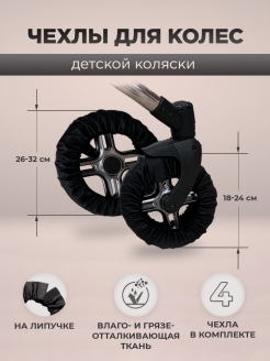 Отзыв на Чехлы на коляску с поворотными колесами, для коляски с передними колесами до 24 см, задними до 32 см