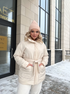Отзыв на Куртка демисезонная,женская,с капюшон женская,женские куртки 2022,куртка на поясе,куртка стёганная