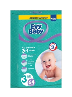 Отзыв на Подгузники детские Evy Baby 3 5-9кг 64шт