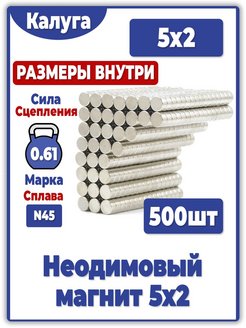 Отзыв на Неодимовый магнит диск 5х2 500шт N45