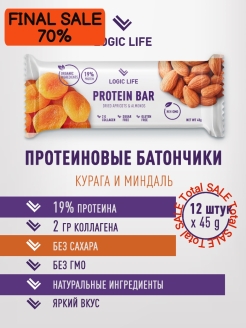 Отзыв на Спортивный протеиновый батончик без сахара Logic Life Миндаль Вишня/Миндаль Курага 6 шт/12 шт по 45г