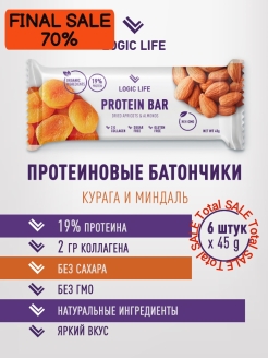 Отзыв на Спортивный протеиновый батончик без сахара Logic Life Миндаль Вишня/Миндаль Курага 6 шт/12 шт по 45г