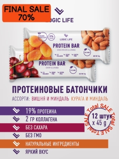 Отзыв на Спортивный протеиновый батончик без сахара Logic Life Миндаль Вишня/Миндаль Курага 6 шт/12 шт по 45г