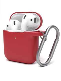 Отзыв на Силиконовый чехол для беспроводных наушников Apple AirPods 2, 1, Кейс на Аирподсы с карабином