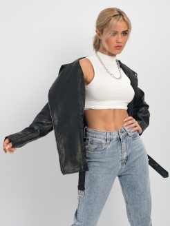 Отзыв на черная косуха, куртка, кожанка женская, подростковая, oversize, кожаная, демисезонная, экокожа