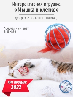 Отзыв на развивающие игрушки для кошек мышка в клетке Дразнилка Мячик для животных когтеточка антицарапка