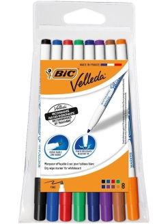 Отзыв на Маркер для досок, стираемый, ассорти 8 цветов, тонкое письмо, BIC Velleda 1721, уп. 8 шт.