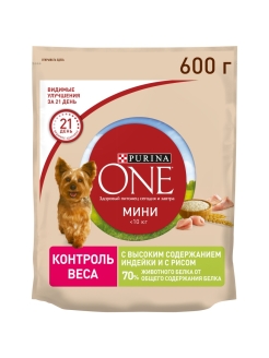 Отзыв на Сухой корм для собак Mini для мелких пород при склоннности к набору веса с индейкой 600 г