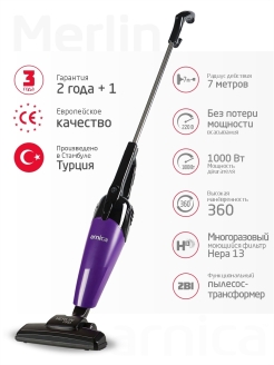 Отзыв на Пылесос вертикальный ручной с контейнером, бытовой (для дома, авто, мебели), безмешковый, проводной