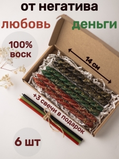 Отзыв на Свечи восковые для магии и ритуалов для скрутки интерьерные черные с травами
