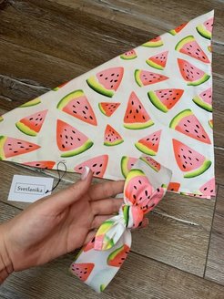 Отзыв на Бандана хлопок/ летняя косынка женская для девочек на шею/ повязка на голову для волос