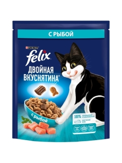Отзыв на Сухой корм Двойная Вкуснятина для взрослых кошек, с рыбой, 200 г