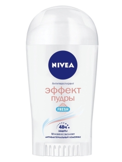 Отзыв на Дезодорант-антиперспирант стик Nivea "Эффект Пудры" Fresh антибактериальный комплекс, 40 мл.